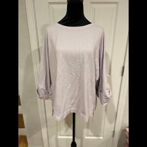 New York & Company Lavender Short Sleeve Top Size Large